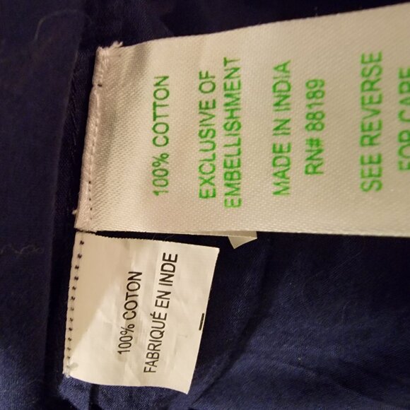 Lily Pulitzer Size Large Sarasota Navy Tunic with Beading and Embroidery - Picture 4 of 5